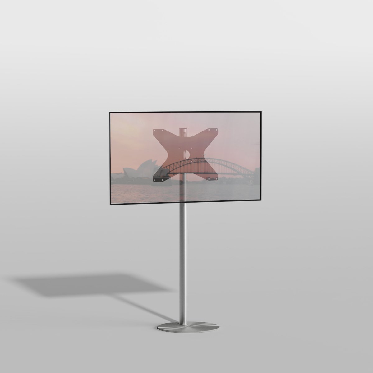 TV vloerstatief Gate 120 Design Tv standaard Trendy geborsteld RVS 19-40” - VESA 400x300