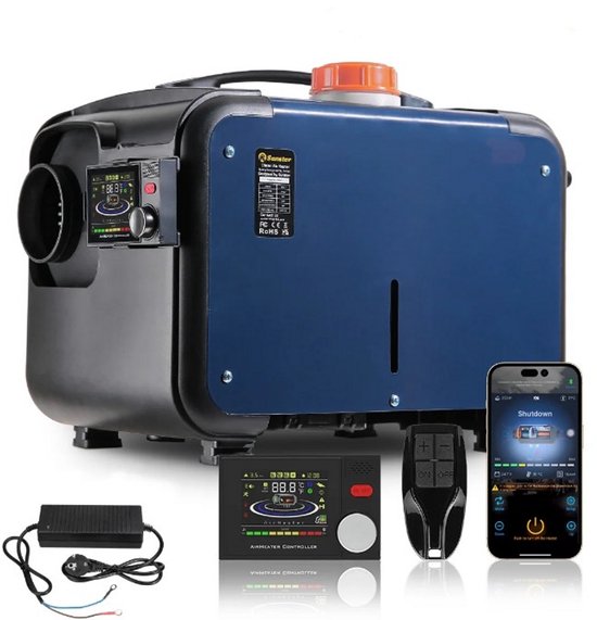 DOCAS Diesel-luchtverwarmer, 12 V, 5 kW, diesel-parkeerverwarming voor