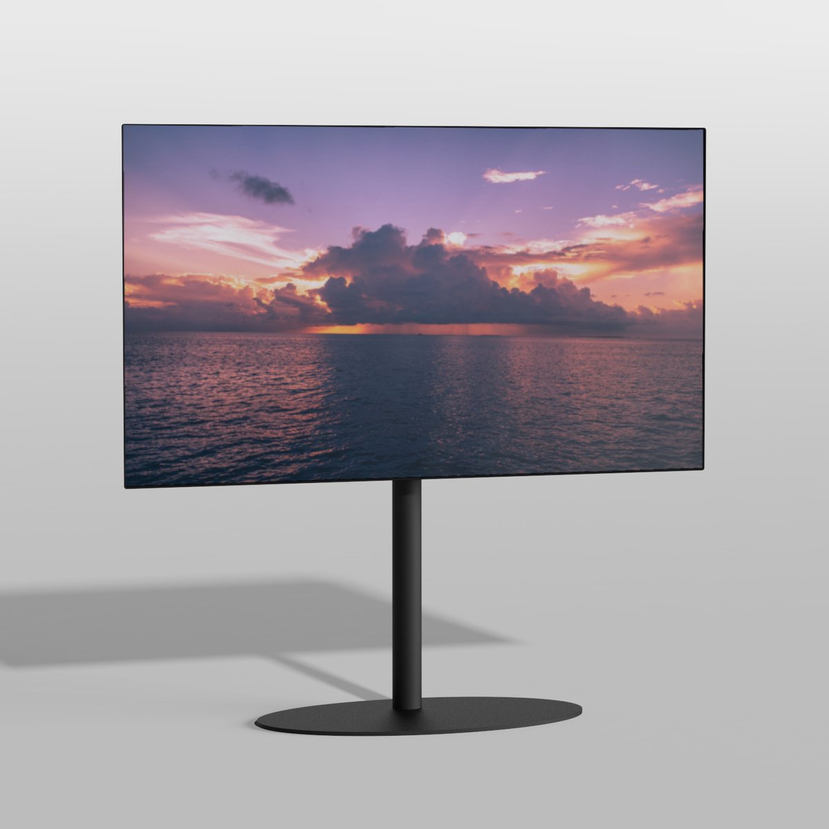 Cavus TV Vloerstatief ELLIPS 80 – Zwart - hoogte 80cm - VESA 100x100