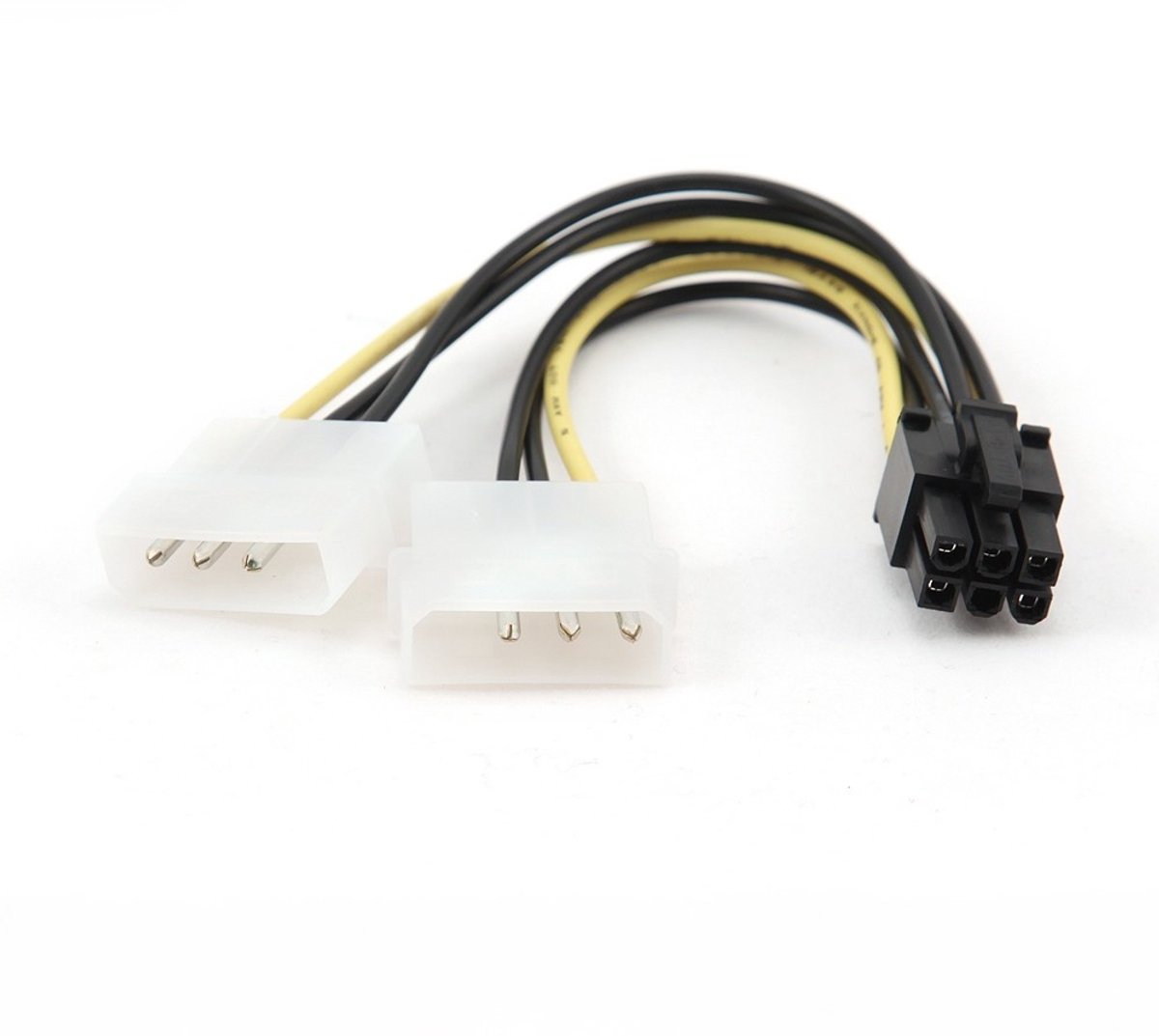 Cablexpert PCIe 6-pins (m) - 2x Molex 4-pins (m) voedingsadapter - 0,15 meter