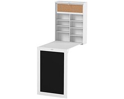 InnovaGoods® Woldy inklapbare wandtafel, bureau, bureau met schoolbord en plank, multifunctionele inklapbare tafel om aan te werken en ruimte te besparen.