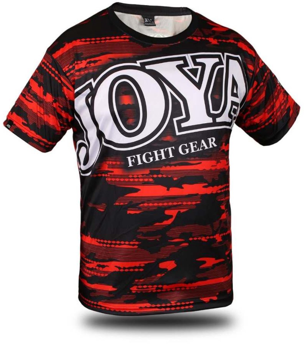 Joya Camo V2 Sportshirt - Polyester - Zwart/Rood