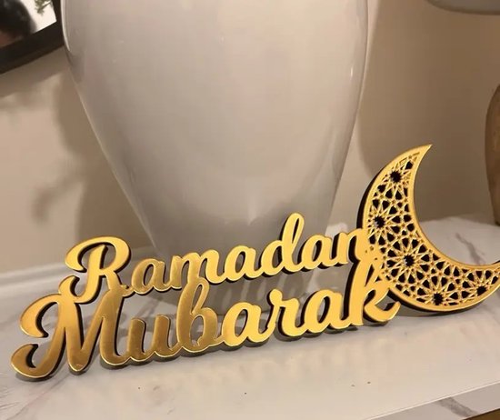 4 stuks acryl Eid Mubarak ornamenten maan ster ramadan tafeldecoratie holle Eid decoraties ramadan tafel bord decoratie voor vrolijk Eid Mubarak Ramadan huis tafel handwerk cadeau