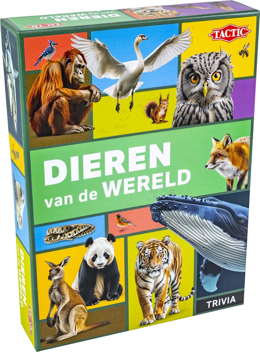 Tactic Dieren van de Wereld – Educatief spel – Leer de wilde dieren kennen – 200 Kaarten – 6 Speelborden met werelddelen — afbeelding 4