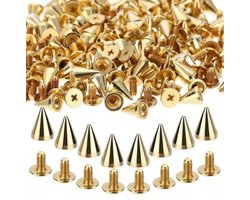 BamBella® - 100 stuks spike spikes Klinknagel studs buigbaar eenvoudige montage zelf gothic schoenen kleding versieren naaien fournituren siernagel
