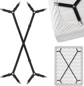 Lakenspanners - Bedbretels - Dekbedclips - Dekbed Klemmen - Overtrekspanners - Lakenbretels - Lakenklemmen - Stevige klemmen - Verstelbaar - 2 stuks - Zwart