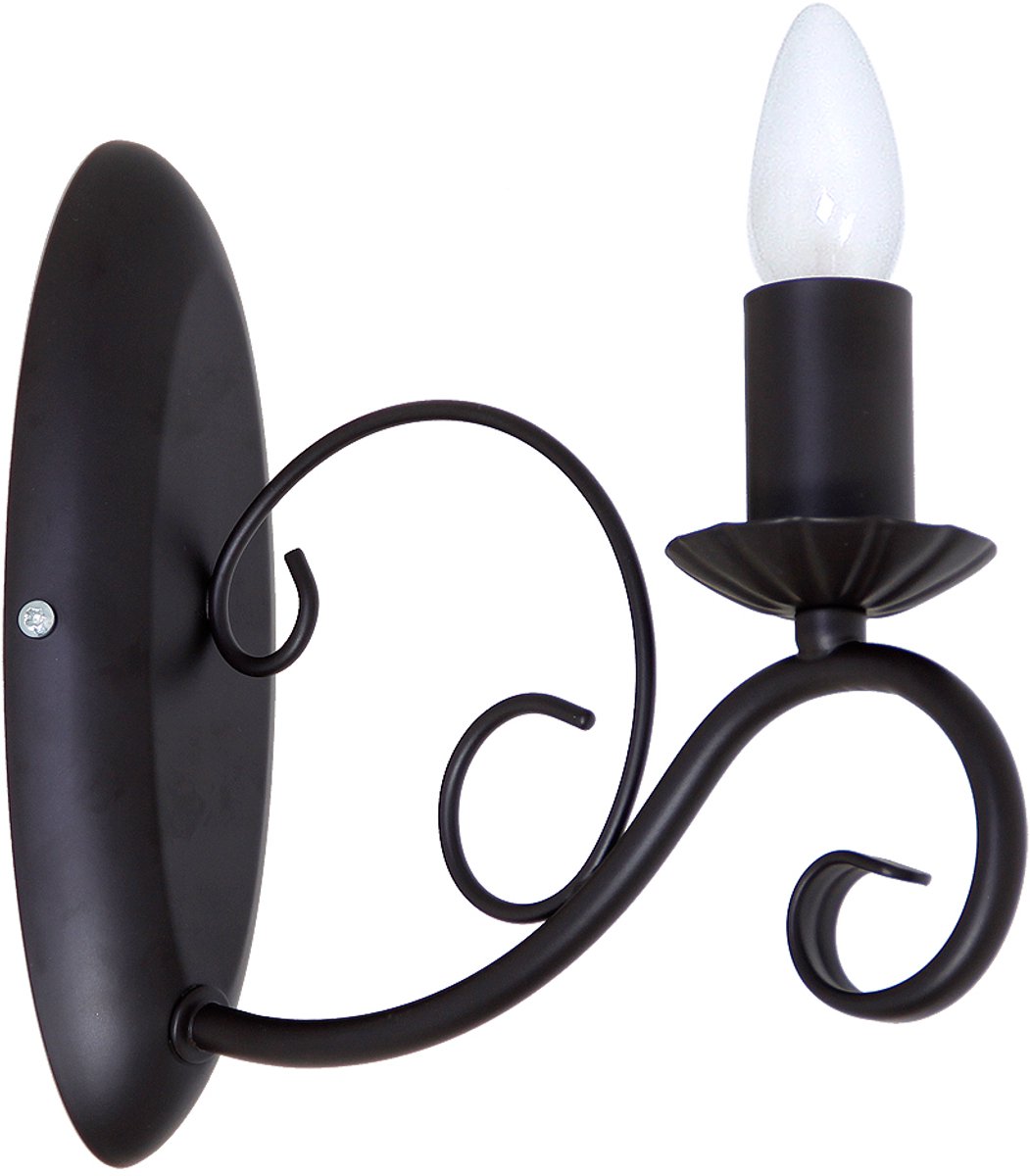 Licht-Erlebnisse - Mauro - Wandlamp - E14 - van - Metaal - in - Zwart