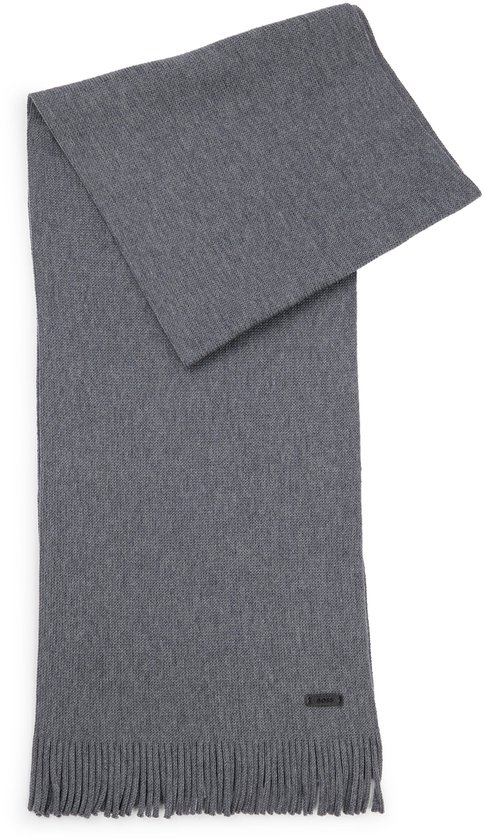 BOSS Écharpe Albas Knitted Scarf Grey Bleu gris