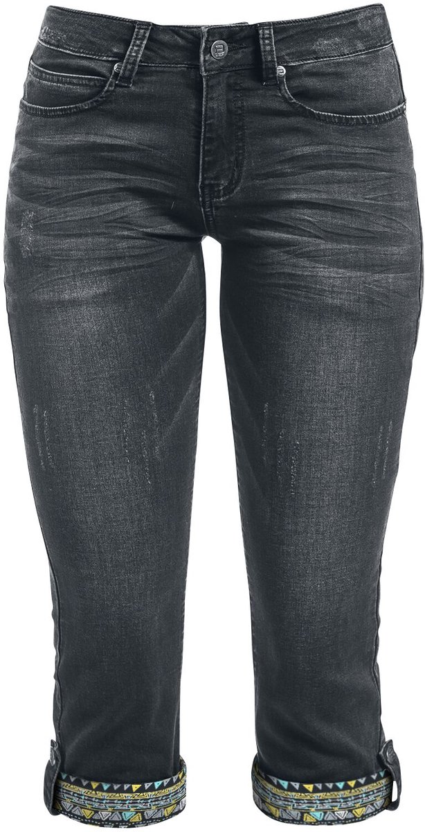 R.E.D. Rock-Engineered Design Donkergrijze denim bermuda - Dames - 29
