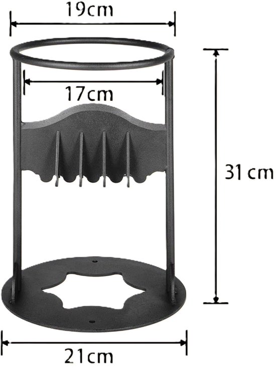 Handmatige hout kloofmachine(21*31CM) - houtsplijter - houtkliever - splijtgereedschap - voor brandhout - van hard staal zwart - met schroefgaten aan de onderkant van Merkloos	 — afbeelding 2