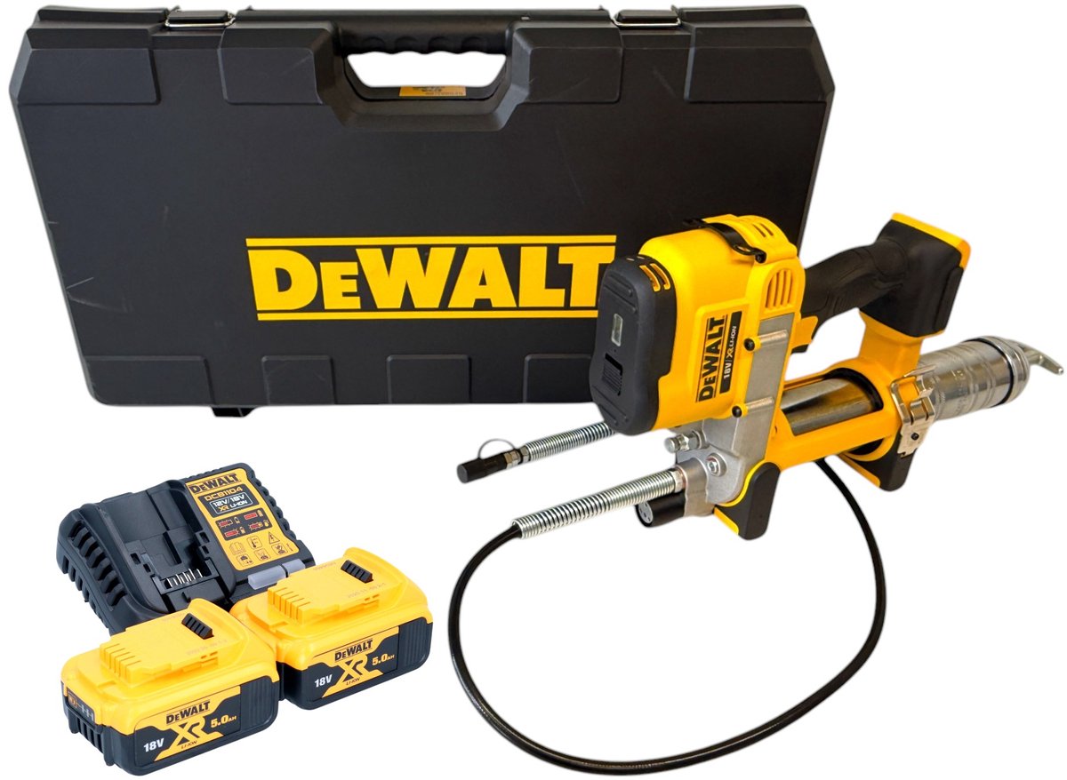 DeWalt DCGG 571 P2K accusmeerpistool 18 V + 2x accu 5.0 Ah + lader