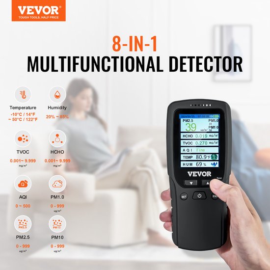 VEVOR DM106 luchtkwaliteitsmeter