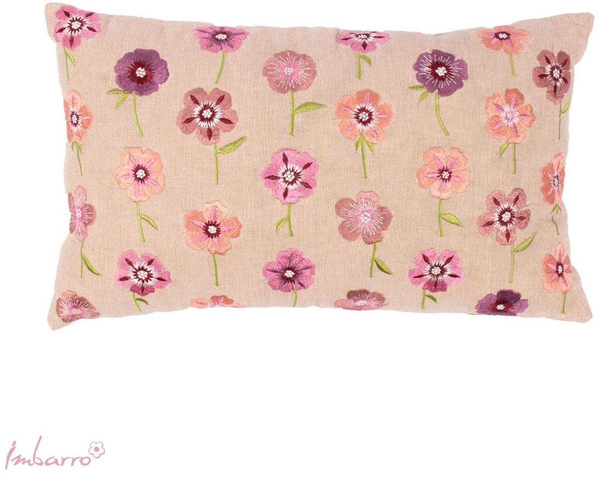 Imbarro - Kussen - Sierkussen - Felice - Katoen - Bloemen - 30x50cm