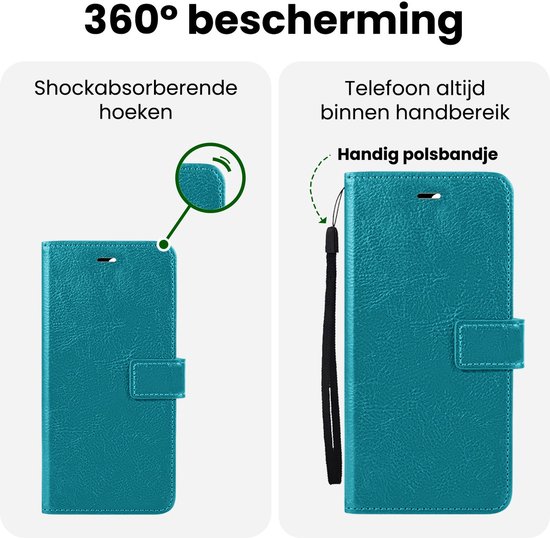 Étui adapté pour iPhone 16th Étui à Bookcase Étui à rabat Étui à rabat Étui à rabat Étui à rabat Étui à rabat iPhone à rabat Étui à rabat Étui à rabat - Turquoise