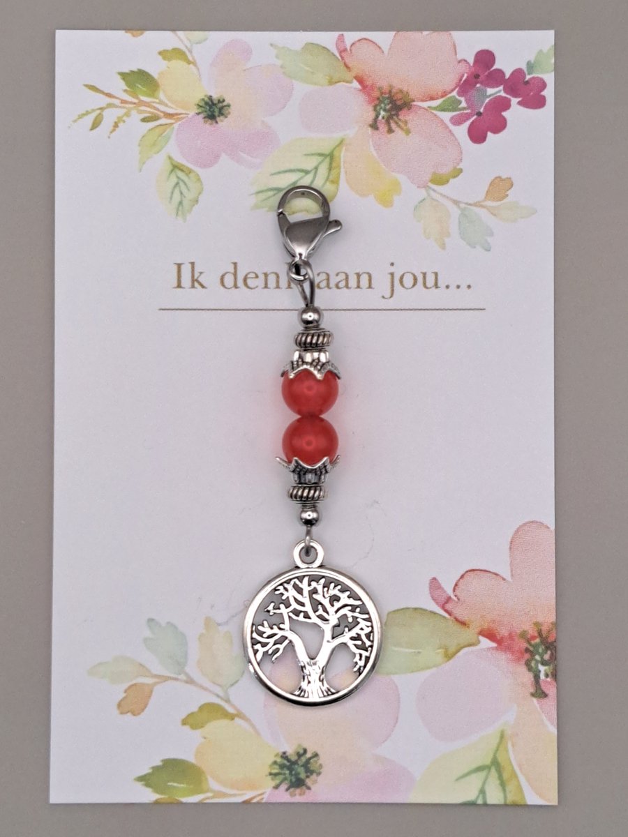 Tree of life hanger - Levensboom - Ik denk aan jou kaartje - Sleutelhanger tree of life - Sleutelhanger - Cadeautje - Levensboom - Tree of life