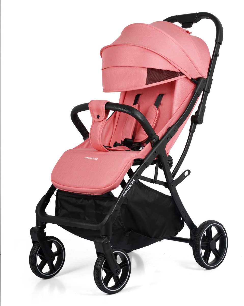 Memores Plooibuggy Roze - Buggy Inklapbaar Inclusief Regenhoes, Bekerhouder en Tassenhaken - Peuter -Extra licht & Compact voor Vliegtuig, Auto & OV - Extra Veilig en Wendbaar door Grote Massieve Wielen - Tot 4 jaar - Kinderwagens - Wandelwagen - M1 – foto 7