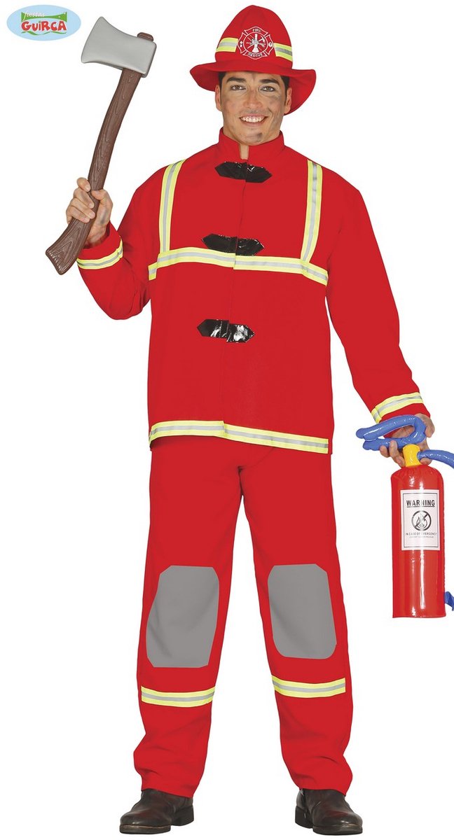 Fiestas Guirca - Kostuum brandweerman - maat M - Carnavalskleding - Carnaval - carnavalskleding 2027 - Carnaval kostuum