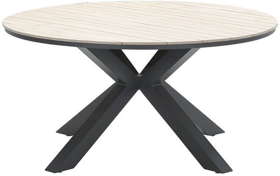 Ensemble de jardin rond 5 personnes - Table Edison - 5 chaises Margriet