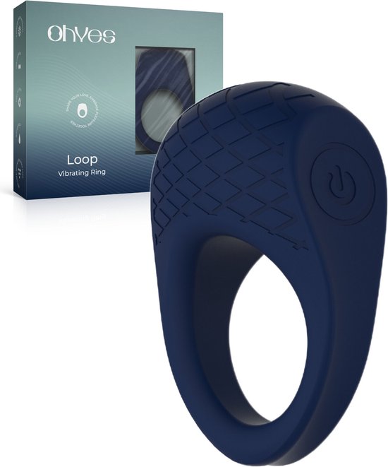 OHYES Cockring Vibrant - Sex Toys pour Homme et Femme - Anneau Pénis Siliconen - Blue Nuit