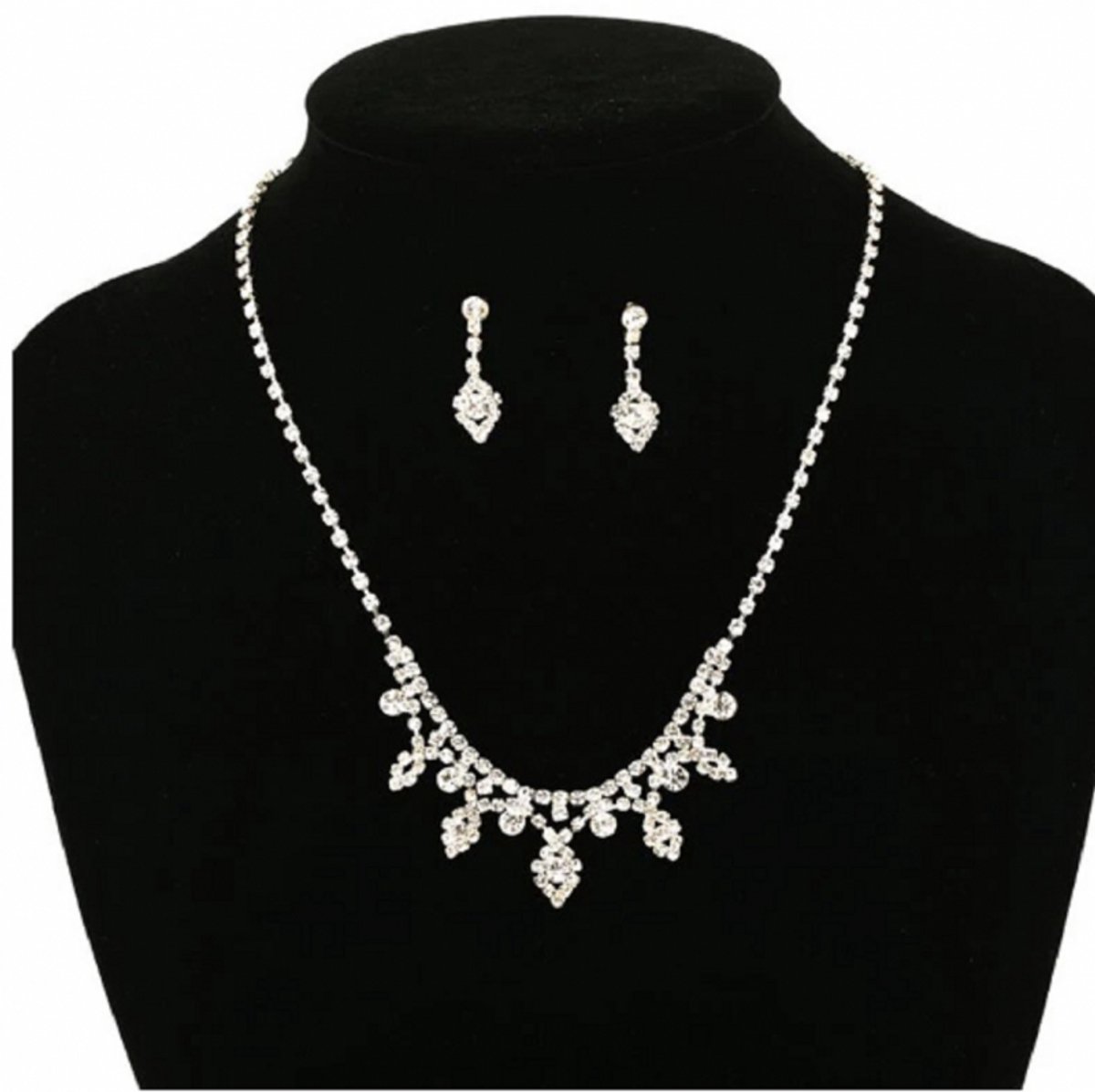 Bruids -ketting -set -Ziva -zilverkleur - Charme Bijoux