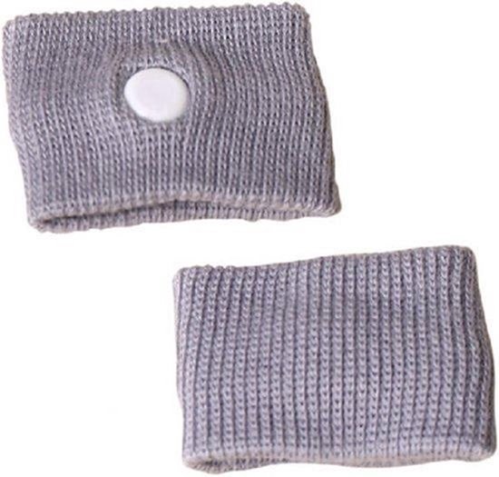 Knaak 2 Stuks Anti-Wagenziek Bandjes - Tegen Misselijkheid - Reizen - Polsbandjes - Grijs