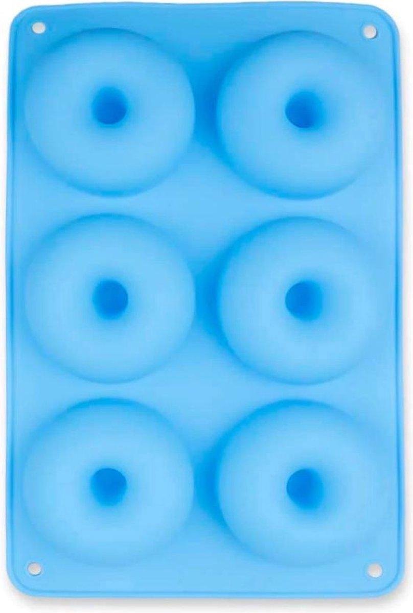 Scoby - Donutvorm - Donut Bakvorm - Donutmaker - Silicone Mold - Anti-Kleef - 6 Donuts Ø7CM - Blauw