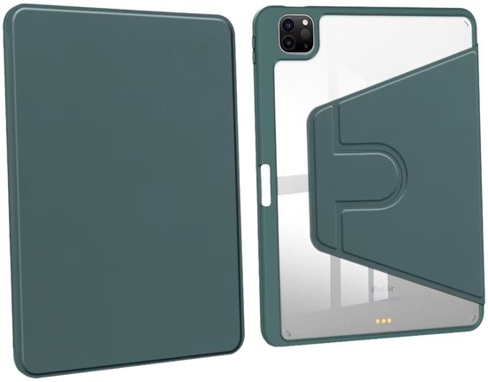 Étui de protection en cuir PU pour iPad 10,2", 10,5" Vert nuit