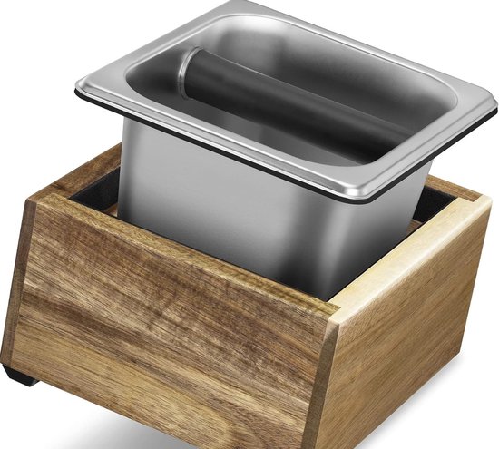 AcMax Afklopbak, ladelade, Knock Box 350 x 250 x 90 mm, espresso