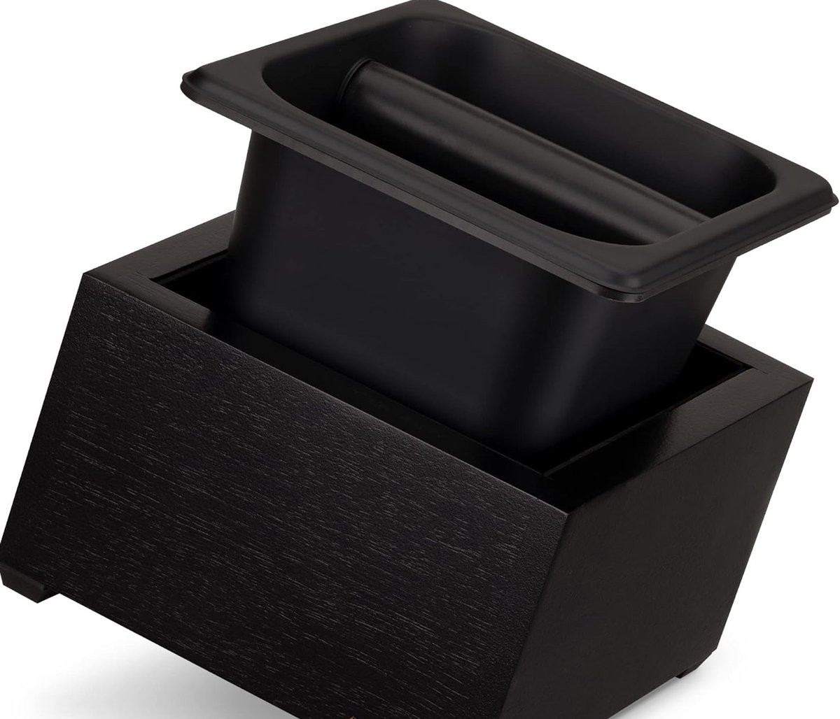 Candala uitklopbak koffie voor espressomachine - 18 x 17 x 11 cm - Knockbox van acaciahout en RVS - Zwart