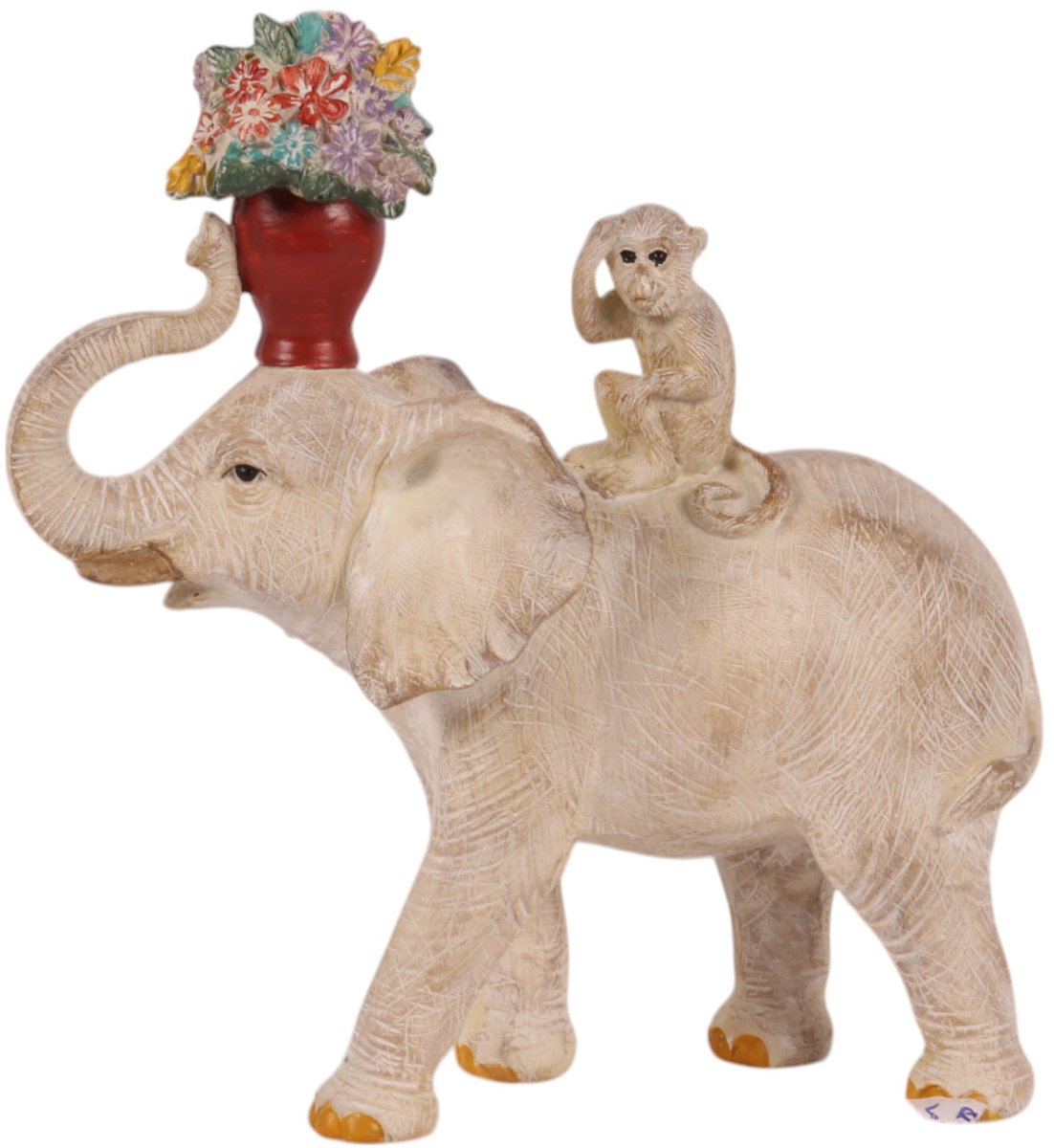 Baroque - Decoratief beeld of figuur - Olifant resin 18 cm - 18x18x7 - Polyresin