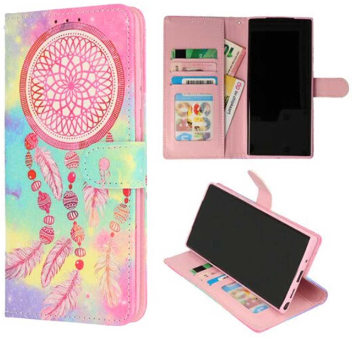 Telefoonhoesje Geschikt voor Samsung A24 (4G) - Book Case - Dromenvanger Printje - Ruimte voor 3 pasjes