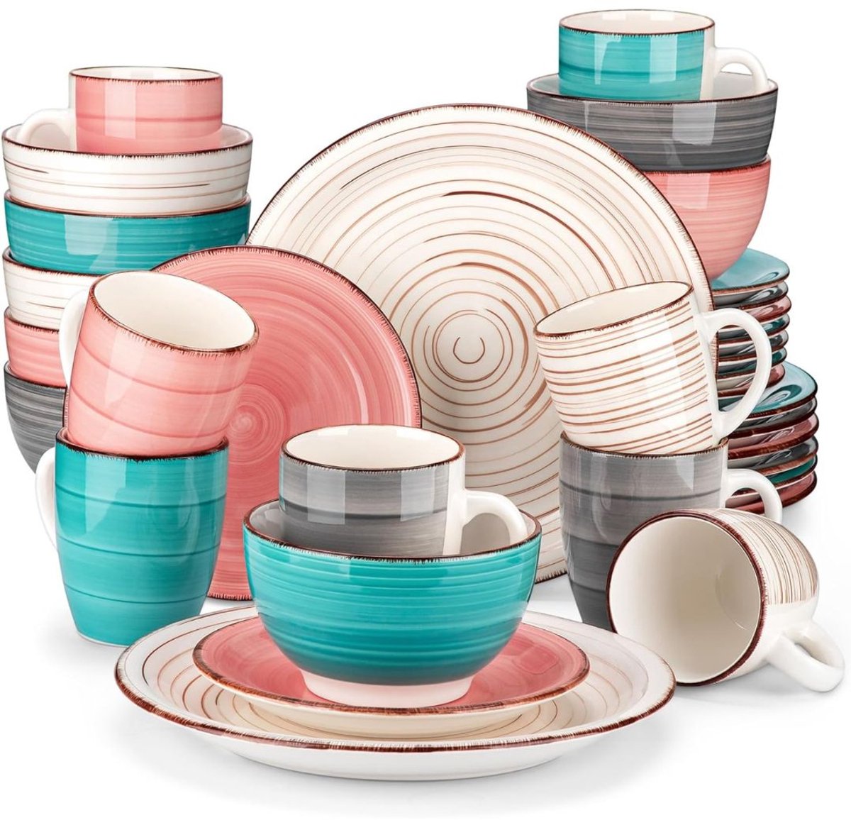 VELTRR® Serviesset 32-Delig - Serviessets - Bordenset - Chique Bordenset - Porselein