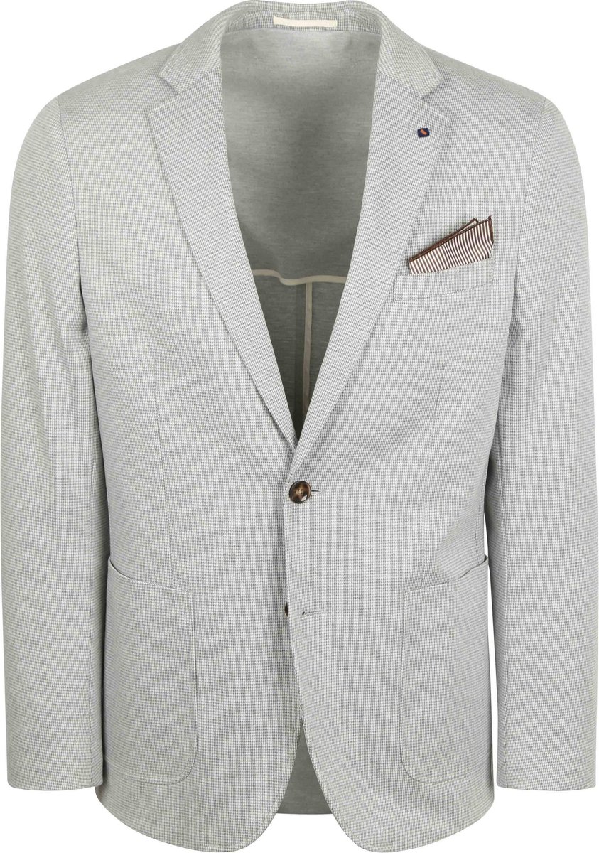 Suitable Colbert Face Print Mist Grijs - Maat 46 - Heren blazer
