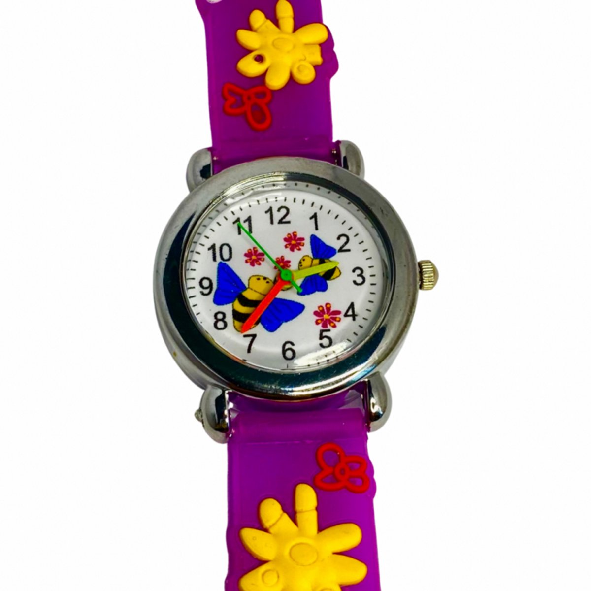 Horloge- bijtje -paars -siliconen bandje - Charme Bijoux