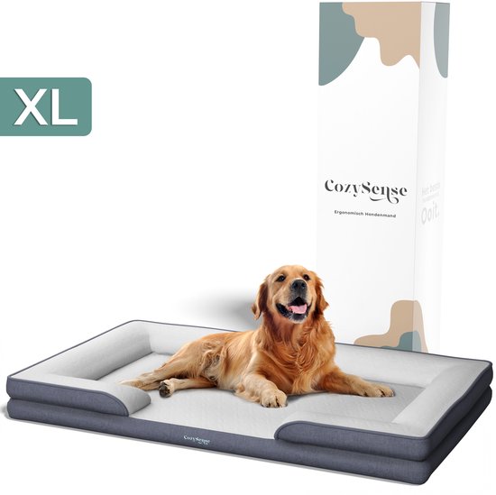 CozySense® – Hondenmand – Ortopedische Hondenmand - Hondenbed - 100 X 70 Cm – Maat XL - 30 Dagen Uitproberen - Waterdicht – Hondenmanden - Honden mand - Ergonomische Comfort en Gewrichtsondersteuning - Honden bed - Wit