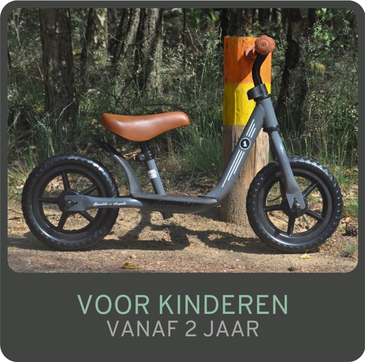 Bandits & Angels Metalen Loopfiets Starter Grijs met Voetenplank vanaf 2 Jaar - Limited Edition - Grijze Loop Fiets - Verstelbaar Zadel 29 tot 39 cm - Voor Jongens en Meisjes - Compact en Veilig - Lage Instap met Voetenplank — afbeelding 5