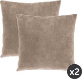 Tiseco Home Studio - Coussin (rempli) MARSHMALLOW - SET/2 - polyester - remplissage en peluche - super doux - Carré - 45x45 cm - Taupe
