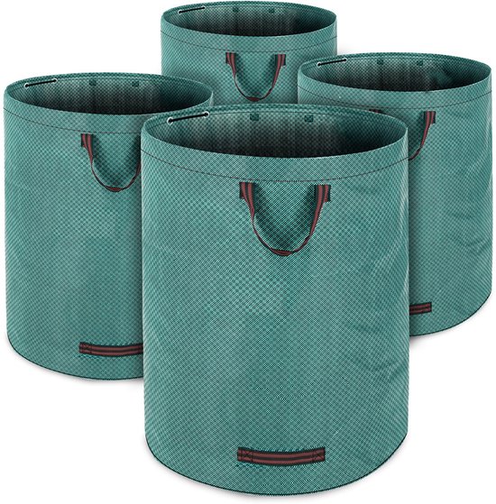 Gardebruk Lot de 4 sacs à déchets de jardin pliables 77 x 67 cm Vert