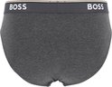 Achterkant donkergrijze BOSS slip met brede tailleband met logo