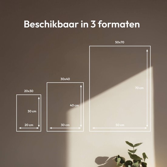 Poster 20x30 cm - Eucalyptus - Plant - Bruin - Beige - Minimalistisch - Japandi Muurdecoratie - Wanddecoratie