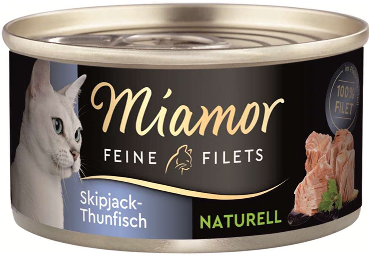 Miamor Miamor - Fijne filets naturel blik 24x80g - Gestreepte tonijn