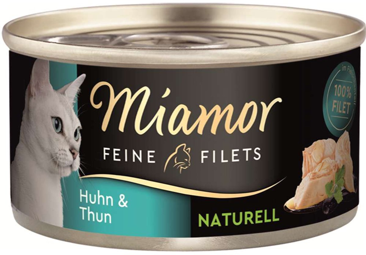 Miamor Miamor - Fijne filets naturel blik 24x80g - Kip & tonijn