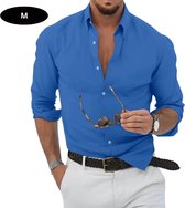Livano Overhemd Heren - Volwassenen - Lange Mouwen - Strijkvrij - Lange Mouw - Blauw - Maat M