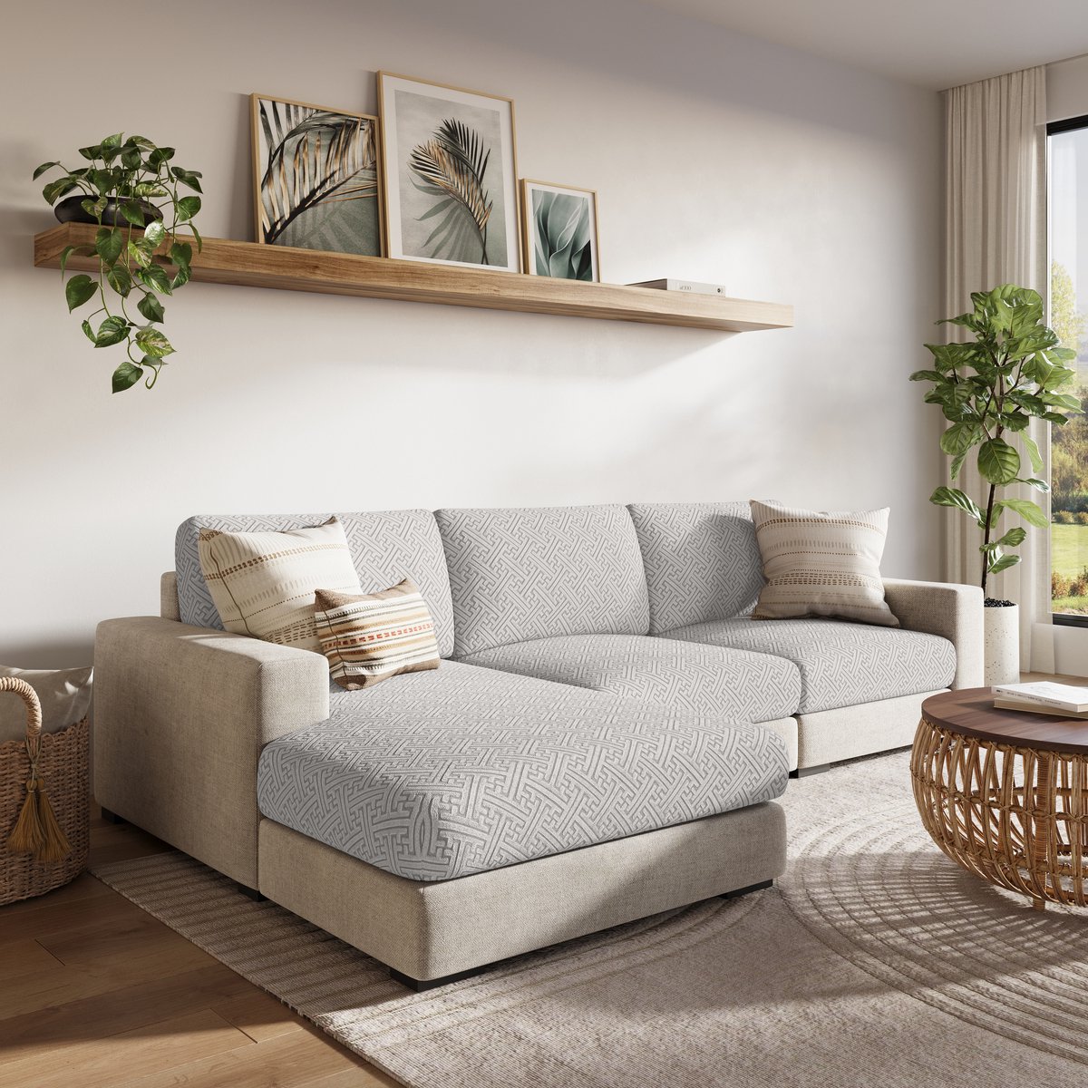 FancySofas Bankhoes Urban - Zitkussenhoes - Machinewasbaar & Stretchy - Bankhoezen voor Hoekbank - Hondendeken bank - Hondenkleed - Bankbeschermer - Zetelhoes - Zetelovertrek - Sofa Cover - 30 Dagen Risicoloos Uitproberen - Steel Grey