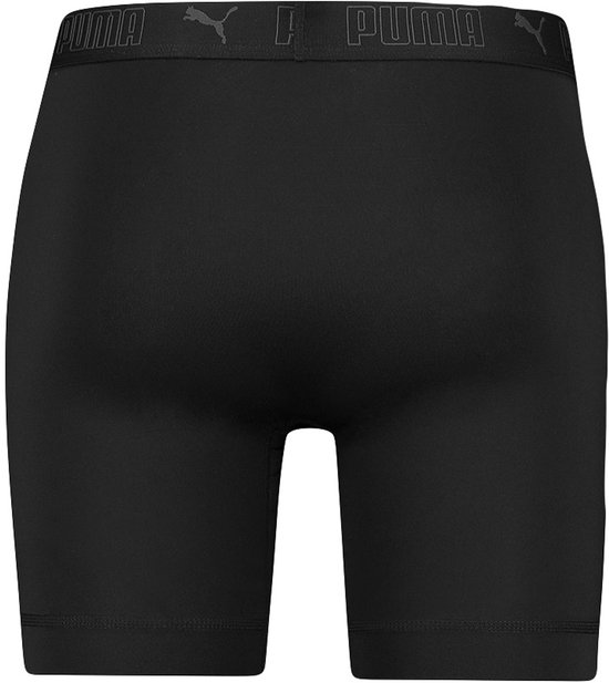 Zwarte Puma boxershorts van achteren. Tailleband met herhalende PUMA-print.