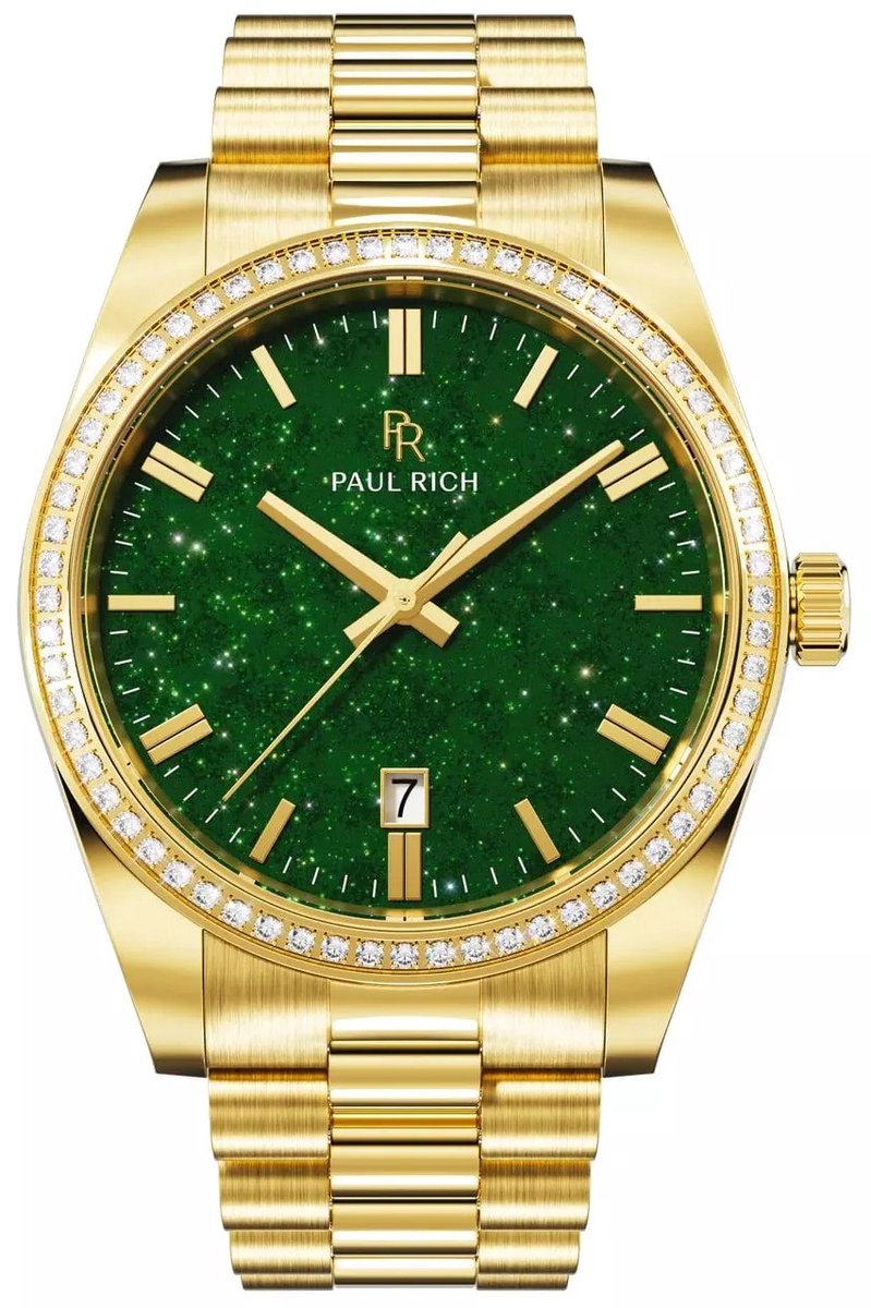 Paul Rich Legacy Aventurine Gold Green LEG01 horloge