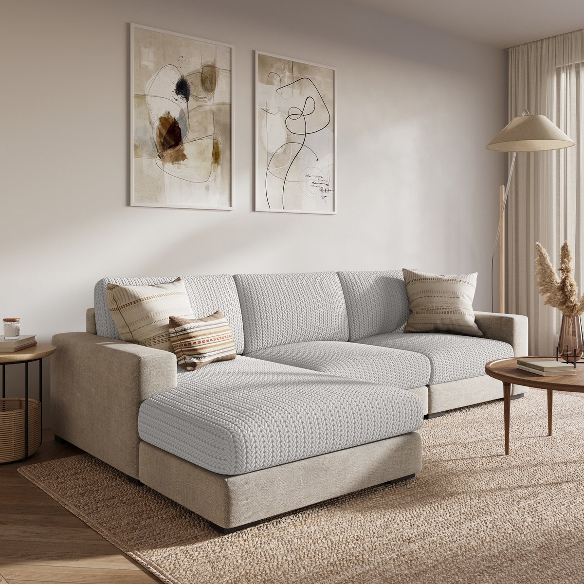 FancySofas Bankhoes Rustic - Rugkussenhoes - Machinewasbaar & Stretchy - Bankhoezen voor Hoekbank - Hondendeken bank - Hondenkleed - Bankbeschermer - Zetelhoes - Zetelovertrek - Sofa Cover - 30 Dagen Risicoloos Uitproberen - Steel Grey