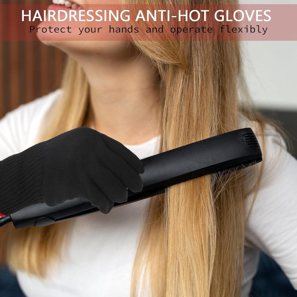 Hittebestendige handschoen voor haarstyling - Voor krultang - afbeelding 2