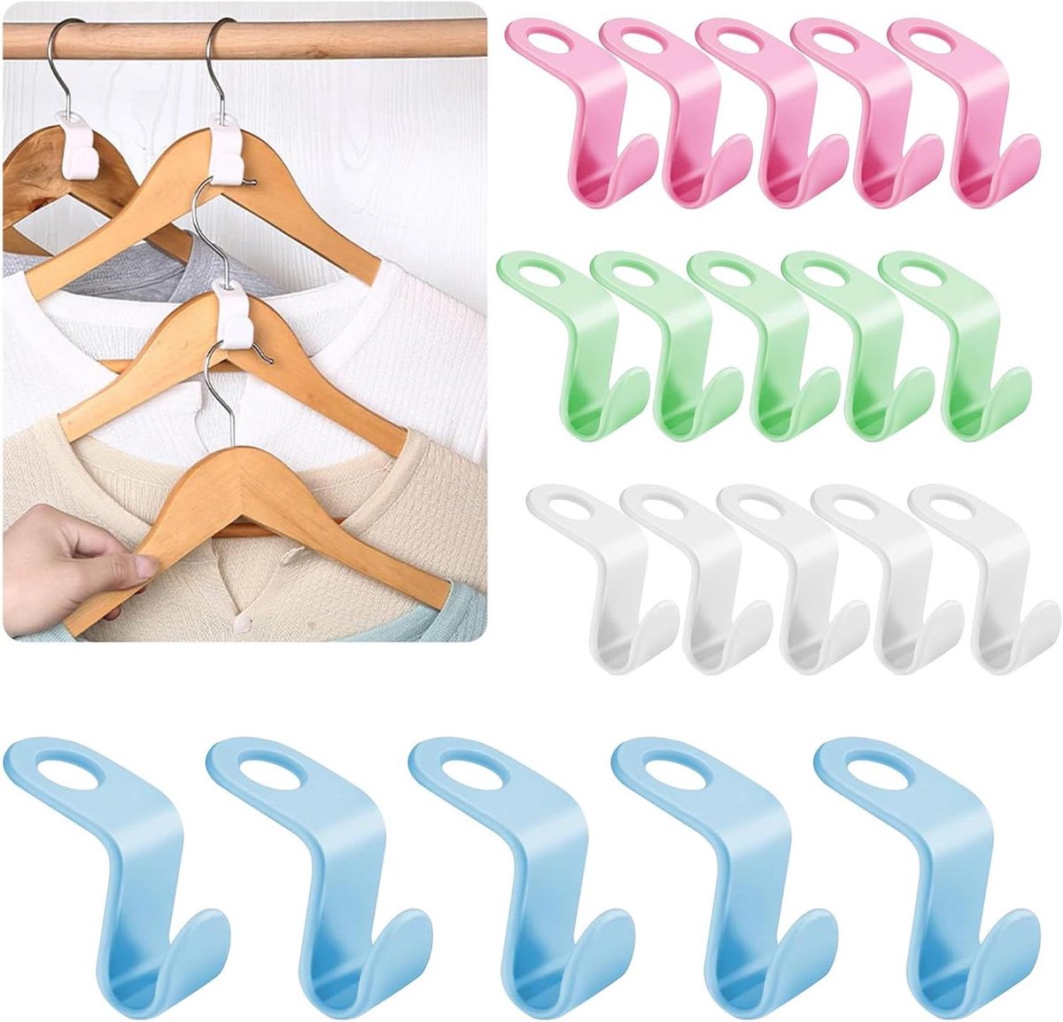 Haakconnectoren voor kleerhangers - 100 stuks