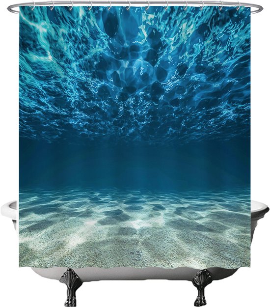 UUZEAI Strand kust douchegordijn 220 x 180 cm